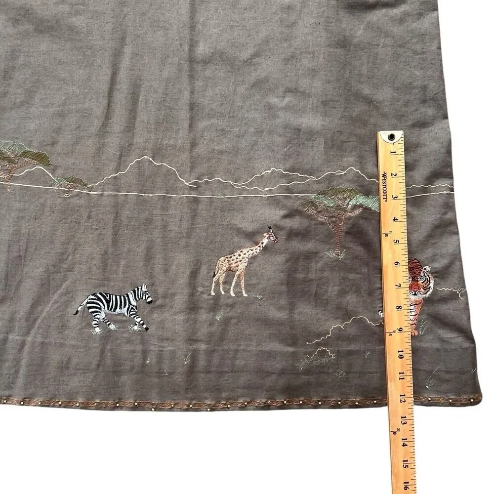 Lemon Grass Dress Womens Size S Sleeveless Safari JumperDress Cotton Linen Blend - Picture 7 of 11